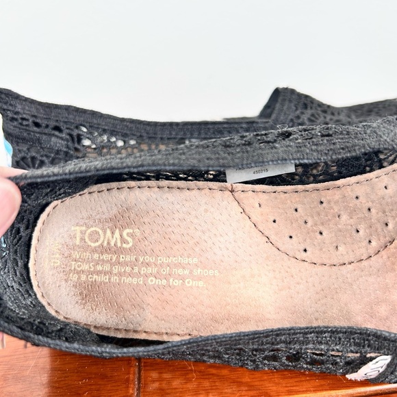 Toms black Moroccan Crochet Classic Slip-on Shoe, 10, suede insole Summer NEW - Picture 6 of 7